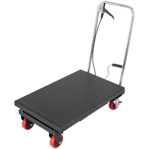 Carrello Elevatore Idraulico Manuale a Forbice Singola, Capacità 227 kg, Altezza di Sollevamento 72,4 cm, 4 Ruote Antiscivolo in PA, Nuovo, 100 kg - Product Image 1