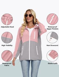 Chaqueta Cortavientos para Mujer, Talla Grande, Impermeable, para Actividades al Aire Libre, 100% Poliéster, Chaqueta Deportiva - Product Image 3