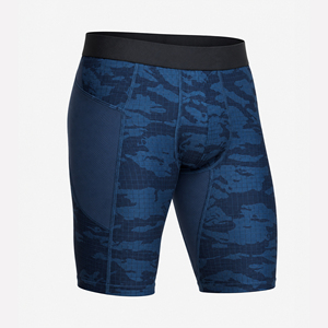 Custom <b>Men</b>’s Compression <b>Shorts</b> with Side Phone Pocket Quick Dry 4-Way Stretch Gym Running Training <b>Base</b> <b>Layer</b> OEM Sportswear - Product Image 2
