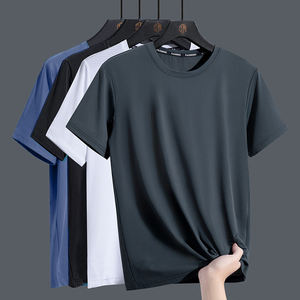 เสื้อยืดคอกลมแขนสั้นผู้ชาย สีพื้น ซับเหงื่อ ระบายอากาศ แห้งเร็ว ผ้าฝ้าย 100% ทรงเข้ารูป รับสกรีนโลโก้ มีสินค้าพร้อมส่ง - Product Image 4