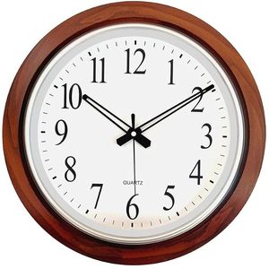Classic Wooden Frame Analog <b>Wall</b> <b>Clock</b> <b>Silent</b> Quartz Round Decorative <b>Clock</b> for Home Office - Product Image 6