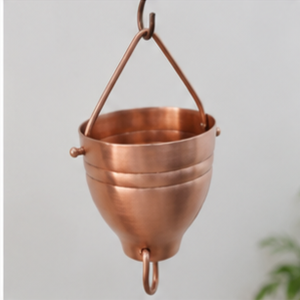 โซ่รับน้ำฝนแบบแขวนทำจากทองแดง ตกแต่งสวนภายนอก สไตล์เรียบง่าย - Product Image 3