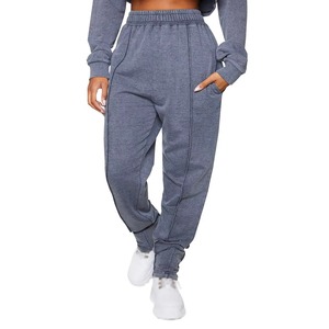 Pantalones deportivos extragrandes personalizados con cordón en la cintura para mujer, de forro polar de peso medio, para uso diario, suministro a granel de fábrica de ropa OEM - Product Image 3