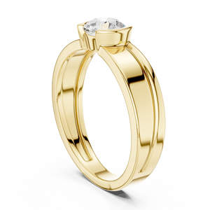 Round Brilliant Cut Lab Grown Diamond <b>Ring</b> <b>Men</b> 10K 14K Gold Plated Luxury Engagement Wedding Band IGI Certified Synthetic Stone - Product Image 6