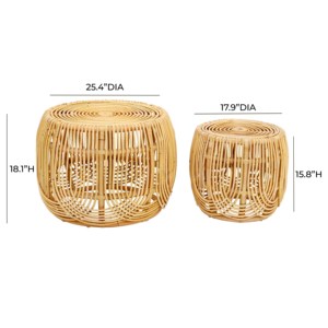 Factory Direct Decorative Handmade <b>Round</b> Rattan Coffee <b>Table</b> Minimalist Modern Design For Living Room - Product Image 6