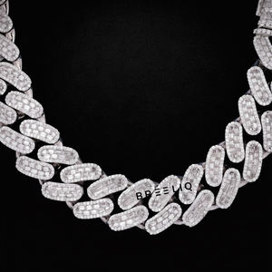 Collar de Cadena de Eslabones Chapado en Rodio de Oro Blanco de 14K con Diamantes Cultivados en Laboratorio, Estilo Hip Hop, Joyería de Lujo para Fiestas, Pasa el Test de Diamantes, Cubano - Product Image 2