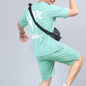 Conjunto de 2 Piezas de Verano para Hombre, Camiseta de Manga Corta y Pantalones Cortos, Tejido de Punto, 100% Algodón, 220 g/m², Secado Rápido, Personalizable, al Por Mayor - Product Image 6