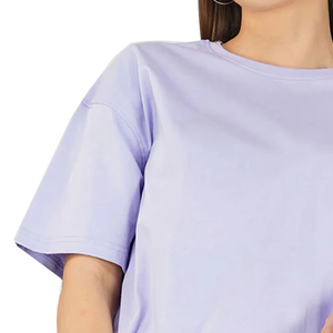 T-shirts crop top blancs unis, amples, en coton personnalisé, respirants, pour le sport et la gym, pour femmes - Product Image 6