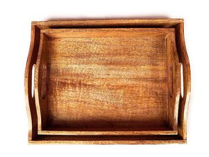 Multifunctional Style Wooden <b>Trays</b> Set of 2 Decorative <b>Large</b> <b>Trays</b> Handmade Crafts Food Safe Rectangular <b>Tray</b> Hotel Supplies - Product Image 6