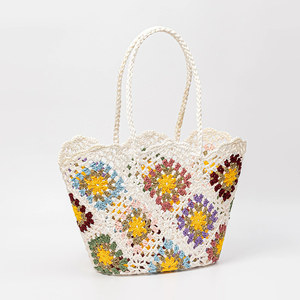 Bolso de Mano Multiusos de Lana Multicolor Tejido a Crochet con Diseño de Frutas, Bolso de Compras Reutilizable Hecho a Mano - Product Image 6