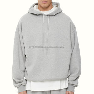 Sweat à capuche en coton lourd pour homme, logo personnalisé, design à épaules tombantes, sweats à capuche vintage lavés, sweat à capuche surdimensionné pour homme - Product Image 3