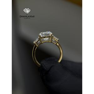 Luxury 18K White Gold Lab Grown Diamond Eternity Trapazoid Ring Certified Bridal Wedding Anniversary Fine Jewelry Wholesale Bulk - Product Image 4