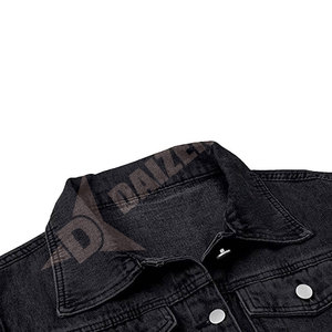 Veste en jean classique pour homme, coupe régulière, délavage foncé, fermeture boutonnée en coton, style décontracté, vêtement d'automne - Product Image 5