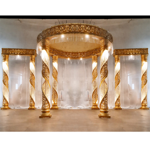 Glorious Wedding Golden Fiber <b>Crystal</b> Mandap Indian Wedding Fiber <b>Crystal</b> Mandap <b>Top</b> Hindu Wedding Fiber <b>Crystal</b> Mandap - Product Image 1