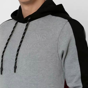 Sweat à capuche pour homme, coupe classique, décontracté, automne, gris, rouge, noir, manches longues, tricoté en molleton bouclette - Product Image 6