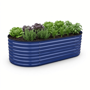 Factory Direct Galvanized Metal Garden Beds for Vegetables Oval Corrugated <b>Raised</b> Garden Bed Outdoor Planter <b>Box</b> Wholesale GB016 - Product Image 1