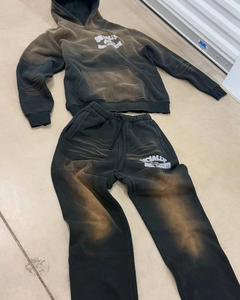 Ensemble de survêtement hiver Hip Hop rose Y2K avec imprimé graphique, logo personnalisé, sweat à capuche intégral zippé et pantalon de survêtement ample, 2 pièces - Product Image 4