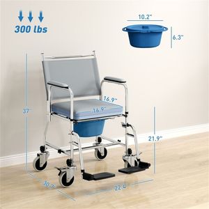 Sedia a Rotelle Moderna Pieghevole e Regolabile in Acciaio Verniciato a Polvere, Capacità di Carico 150 kg, con Braccioli - Product Image 2