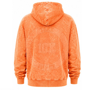 Sweat à capuche décontracté et ample pour homme, en coton mélangé épais, pour un usage quotidien, avec un fini délavé premium. - Product Image 2