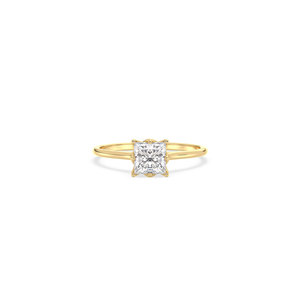 Bague solitaire REYES en or massif 14 carats avec diamant de laboratoire taille princesse 1 carat, bijoux de luxe pour mariage et fiançailles - Product Image 2
