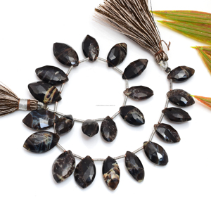 Perles de pierres précieuses en quartz naturel Zuby 8 pouces de brin à facettes en forme de marquise 14x8mm-17x11mm pour la fabrication de bijoux - Product Image 2