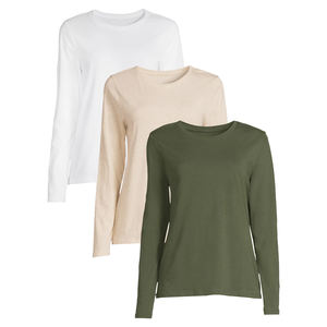 Camiseta Elegante de Manga Larga para Mujer, con Mezcla de Algodón Suave y Corte Holgado, Ideal para Uso Casual y Laboral - Product Image 1