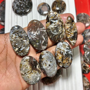 Cuarzo en bruto ovalado/en forma de pera, cabujón suelto hecho a mano, precio mayorista, piedra de joyería natural de buena calidad con juego de colores, pulido. - Product Image 1