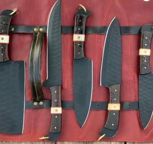 Personalized Handmade 5-Piece Powder Coating Chef <b>Knives</b> with <b>Sharp</b> Serrated Edge Customized Handle for Multi-Purpose - Product Image 3