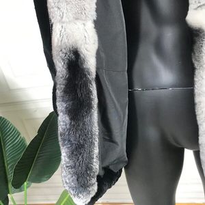 <b>Men</b> Real Rabbit Fur <b>Jacket</b> <b>Men</b> With Rex Rabbit Fur <b>Warm</b> Coat Zipper Overcoat Outwear Fur <b>Mens</b> Winter Coats <b>Jackets</b> - Product Image 5