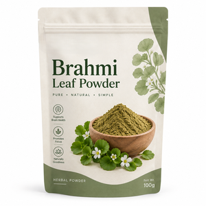 Poudre de feuilles de Brahmi traditionnelle 100g, qualité cosmétique, issue de poudre de feuilles de Brahmi, pour masques capillaires et soins du cuir chevelu. - Product Image 1