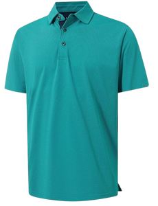 Camisas de Golf Jacquard para Hombre, Manga Corta, Elásticas, de Secado Rápido, Casuales, con Cuello, 100% Algodón Transpirable, Personalizables - Product Image 5