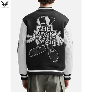 OEM ODM Street Style <b>Letter</b> Embroidery Fleece Lining Long Sleeve Stand Collar Lightweight Casual College Baseball <b>Jacket</b> For <b>Men</b> - Product Image 4
