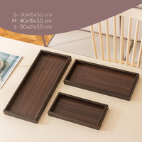 Lot de 3 plateaux en bois d'acacia Plateau en bois robuste pour la cuisine et la salle à manger Parfait pour servir des biscuits Snacks Bonbons Fruits secs et desserts