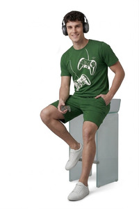 T-shirt et short personnalisés surdimensionnés avec impression sérigraphique, tissu de haute qualité, look tendance, ensemble de t-shirts personnalisés - Product Image 3