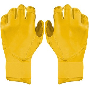 Gants de frappe en cuir jaune avec paume rembourrée et fermeture à enfiler pour l'entraînement des adultes - Product Image 1