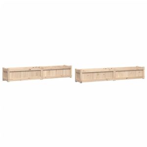 Legno massello pino 2 pezzi Set da giardino fioriere eleganti vasi da fiori e fioriere - Product Image 2