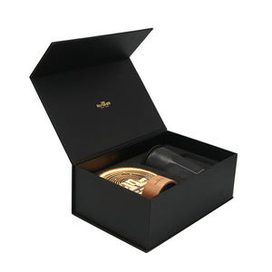 Caja de Regalo Magnética Negra de Alta Gama con Logotipo Personalizado, Caja de Empaque Rígida para Productos Premium - Product Image 1