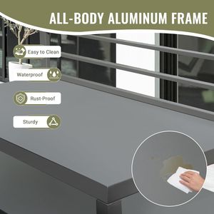 Isola Cucina Esterna Autoportante in Alluminio con Armadietto Grill Sospeso a Parete e Spazio di Stoccaggio per Barbecue e Grigliate - Product Image 3