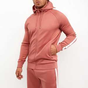 Men's <b>Pink</b> Hooded Tracksuit Full Sleeve Solid Color Casual <b>Sweatshirt</b> Side Pockets Drawstring Closure Autumn Wear - Product Image 4