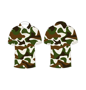 เสื้อโปโลลายพรางสีขาวสำหรับผู้ชาย แขนสั้น สวมใส่สบาย เหมาะสำหรับกิจกรรมกลางแจ้งและตีกอล์ฟ - Product Image 3