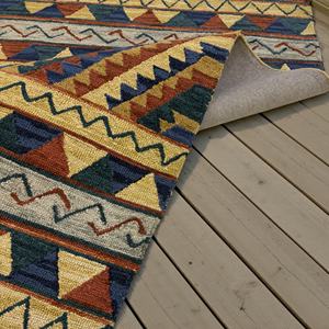 Alfombra Abstracta de Lana con Bucle, Hecha a Mano, Moderna, Ecológica, Intrincada, Multicolor y Texturizada - Product Image 4