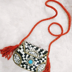 Embellished Beaded Bridal Shoulder <b>Bag</b> Handmade Flower Crystal Evening Purse Custom <b>Wedding</b> Decoration <b>Gift</b> - Product Image 5