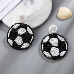 Wholesale Hand-Beaded Women and Girl Adult Sports <b>Earrings</b> Basketball Baseball <b>Football</b> Soccer Statement Jewelry Gameday <b>Earring</b> - Product Image 3