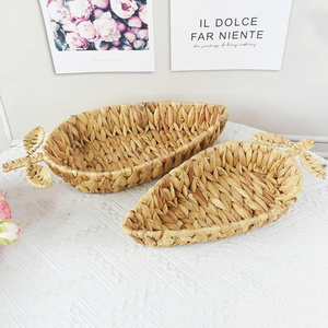 Custom Size Wholesale Natural Water Hyacinth <b>Tray</b> Leaf Shape Water Hyacinth Serving <b>Tray</b> Serving Classic Home Decor - Product Image 3