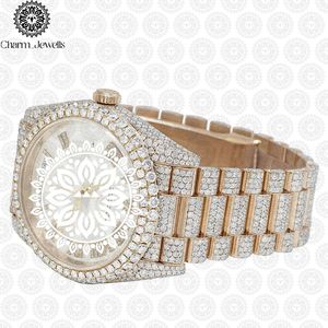 Reloj de Lujo para Hombre Charm_Jewells, Caja de Acero Inoxidable de 40 mm, Movimiento Mecánico Analógico, Detalles de Diamantes, Resistente al Agua 10 Bar - Product Image 2