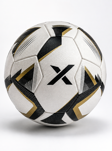 Ballon de football personnalisé X avec contrôle de préhension amélioré |   Blanc Bleu Or |   Logo X |   Fabricant OEM ODM |   Design haut de gamme |   Qualité supérieure - Product Image 2