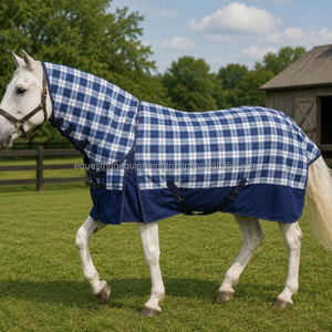 Manta para Caballo Terrain 1200D Ripstop de Poliéster Sintético Impermeable, Tipo Paddock Combo, con Accesorios de Acero Inoxidable y Doble Protección Frontal para el Pecho - Product Image 1