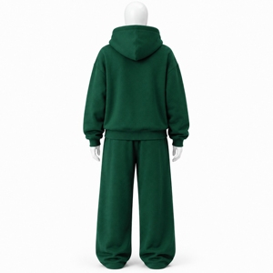 <b>Prime</b> Power Women's Green Fleece Hoodie Jogger Set Casual Two Piece Tracksuit Full Length Loose Fit All Season Streetwear Outfit - Product Image 2