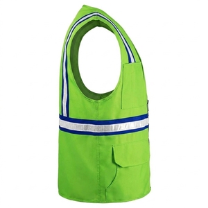 Gilet de sécurité réfléchissant à haute visibilité avec bandes, en coton et polyester, unisexe, vêtements de travail pour la construction et la sécurité personnelle - Product Image 4