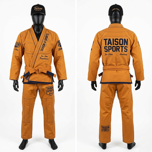 Mens BJJ Suit 450 GSM Pearl Weave Cotton Pink Reinforced Panels Embroidered Woven Patch Bjj Suit - Product Image 6